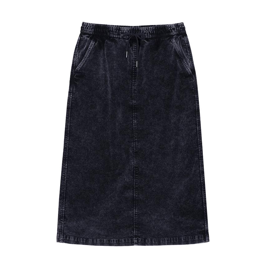 nau W Garment-Dyed Corduroy Skirt Navy