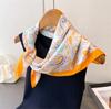 Luxury Printing 70cm Square Scarves Women's Silk Scarf Spring Summer Bandana Neckerchief Small Foulard Shawl