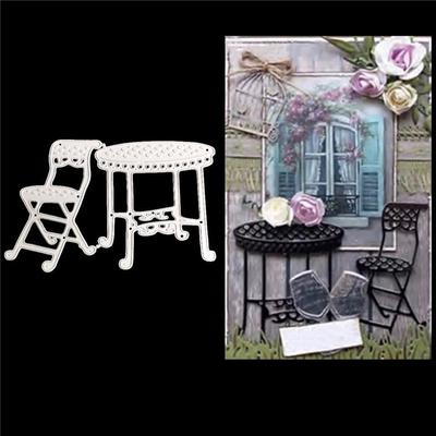 Stoly a židle Kovové vyřezávací matrice Scrapbooking pro výrobu karet Razící řezy Řezy pro ruční výrobu Papírové karty Razicí matrice