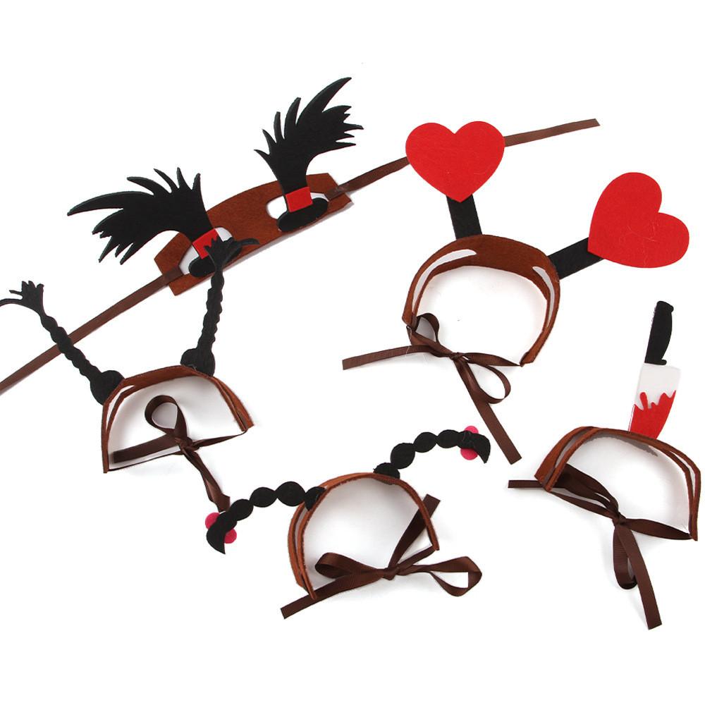 Festive Halloween Pet Accessories With Charming Headbands In Heart And Braid Styles