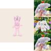 Embroidered Rabbit Plush Bag Keychain With Floral Pattern For Kids And Teens