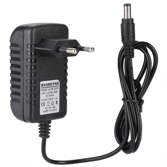 Adaptateur de chargeur - AIMOONSA - 25,2V/1A - Charge rapide - Entrée 100-240V - Prise 5,5×2,5 mm (EU)