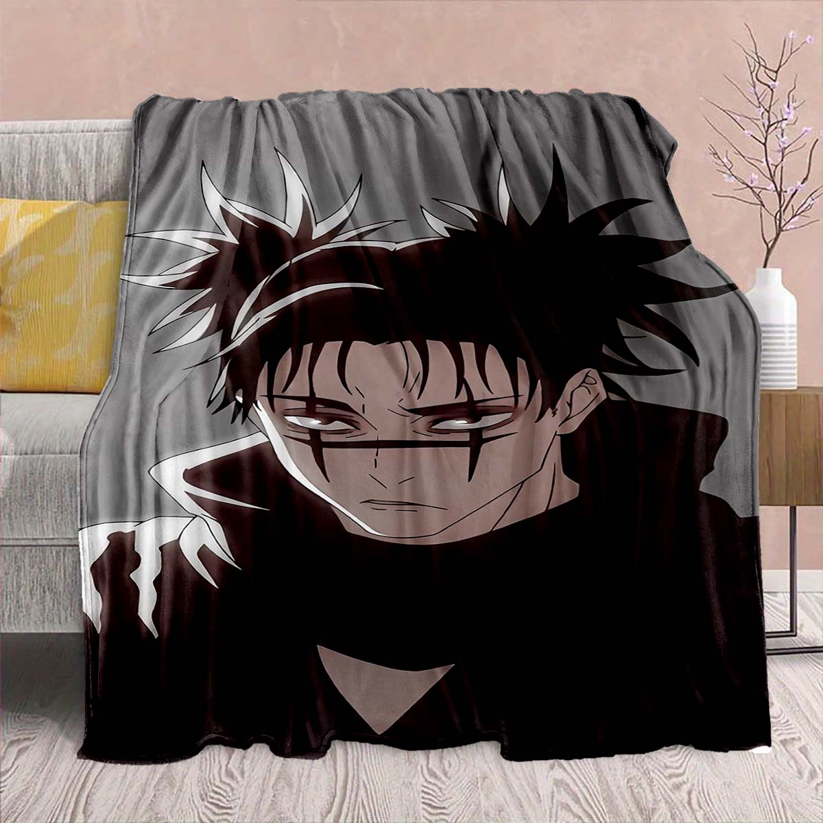 

Jujutsu Kaisen Anime Flannel Blanket - Soft Warm Perfect for Sofa, Bedding Camping Travel Office Home Decor 75x90cm