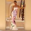 European and American Style Summer New High-end Temperament Sexy Tube Top Slim-fitting Long Holiday Dress