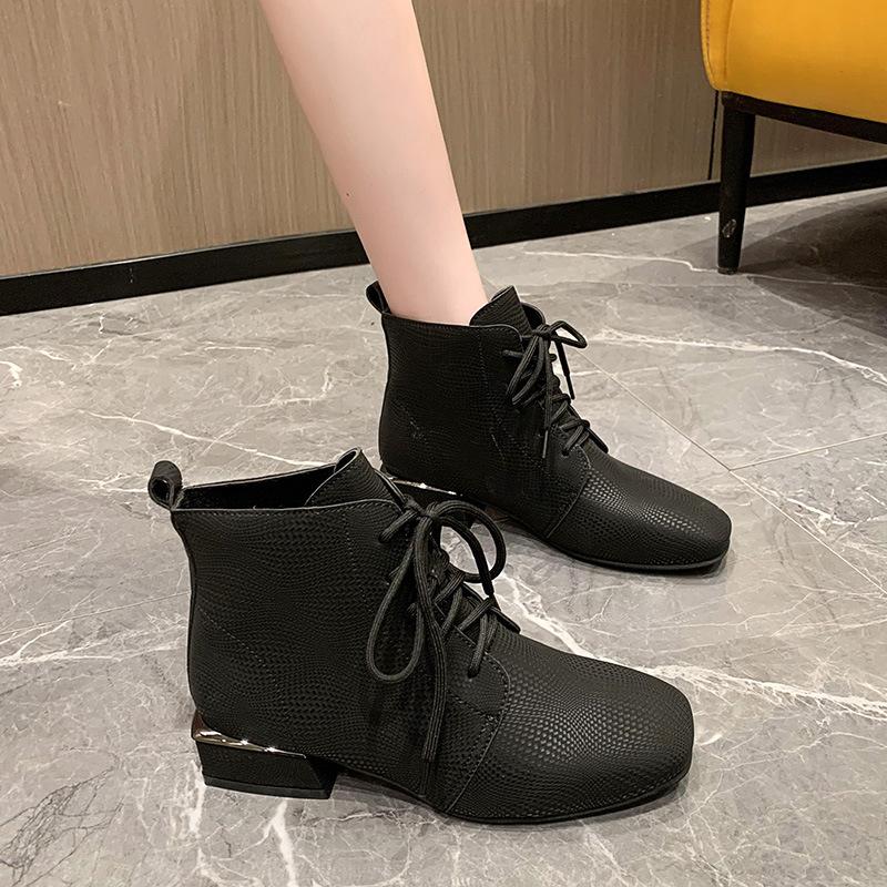 Европейские и американские черные одинарные ботинки женские новые осенне-зимние 2024 года — фото 7