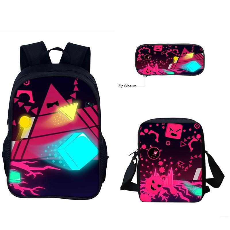 Just Shapes&Beats Kids Backpack Set 3-Piece for School Students Lightweight Ergonomic Large Capacity Fun Pattern