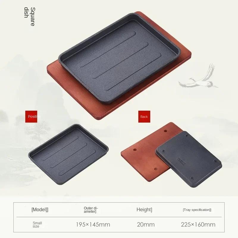 Commercial Iron Plate Barbecue Iron Plate Circular Barbecue Pan Rectangular Korean Steak Barbecue Fish Plate Household Use