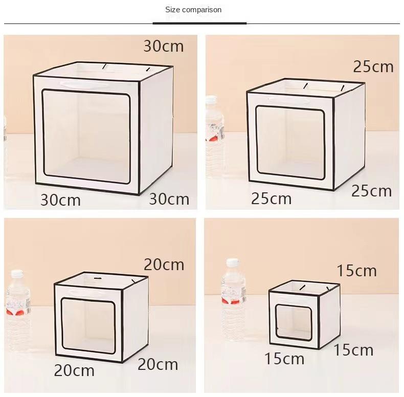 New Creative Convenient Handbag High Quality Durable Foldable Gift Box with Transparent Window Wedding Birthday Gift Bag
