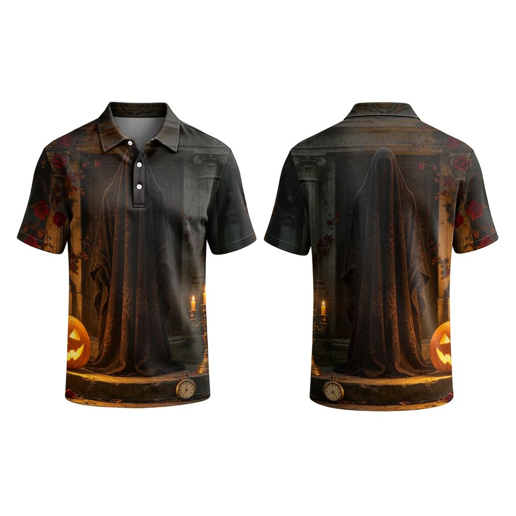 Men's Halloween Printed Trendy Short Sleeve T-Shirt Casual Top