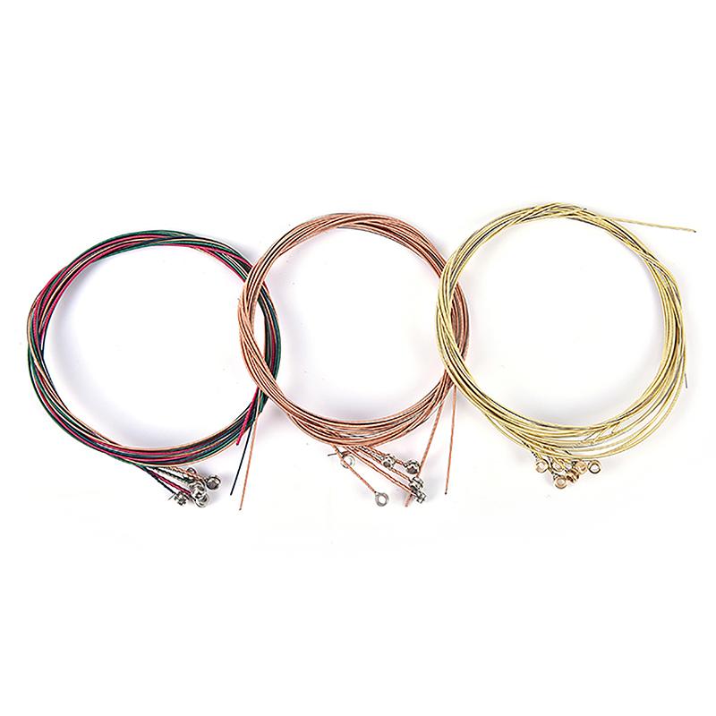 6Pcs/Set Universal Acoustic Guitar String Brass Hexagonal Steel Core Strings For Musical Instruments Guitars Strings Guitar Part