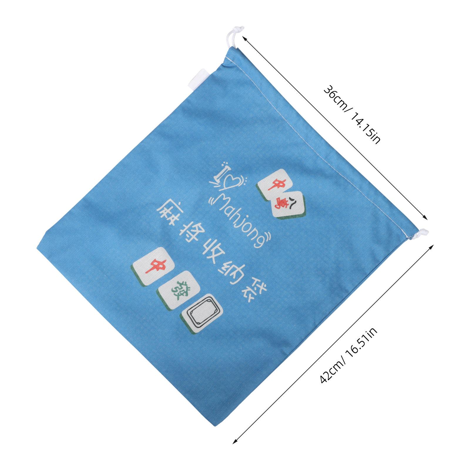 

Fabric Mahjong Storage Pouch Large Drawstring Bag Portable Organizer for Travel Home Reusable Mahjong Tile Holder Board Game other синий