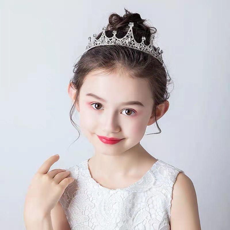 Fashion Silver Color Crowns Kids Children Party Hair Jewelry Princess Crystal Rhinestone Tiaras Diadems Golden Head Ornaments