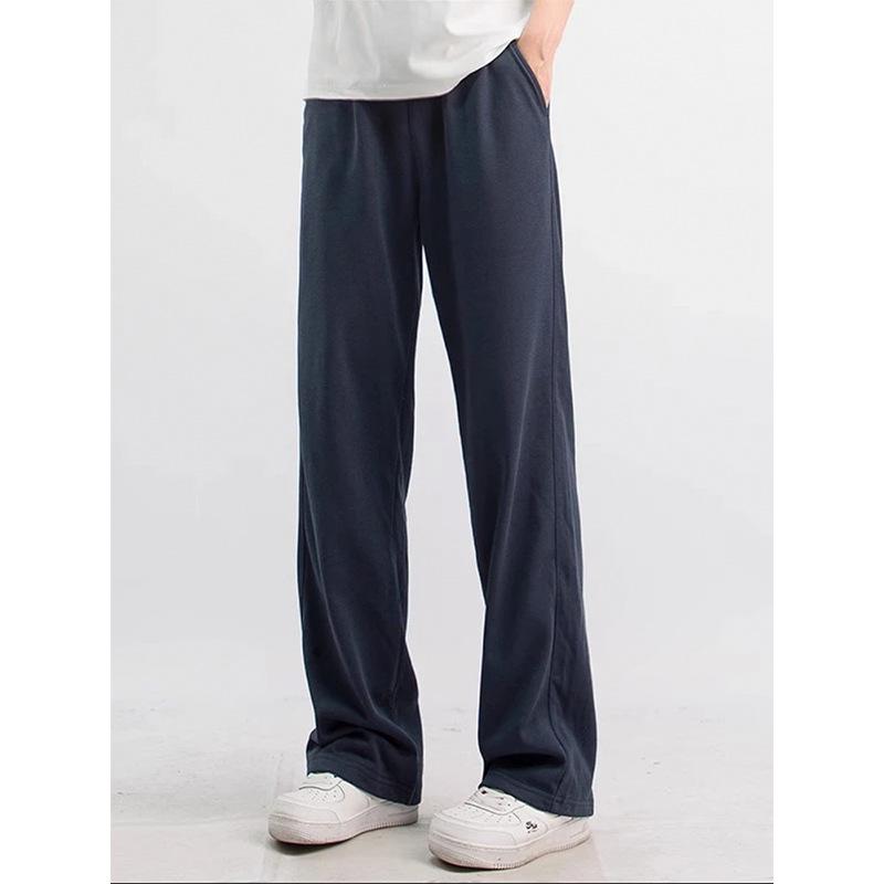 

Мужские темно-синие спортивные штаны в стиле ретро - Зауженные прямые штанины, Свободный крой, Повседневная одежда на осень/зиму XXXL темно-синий