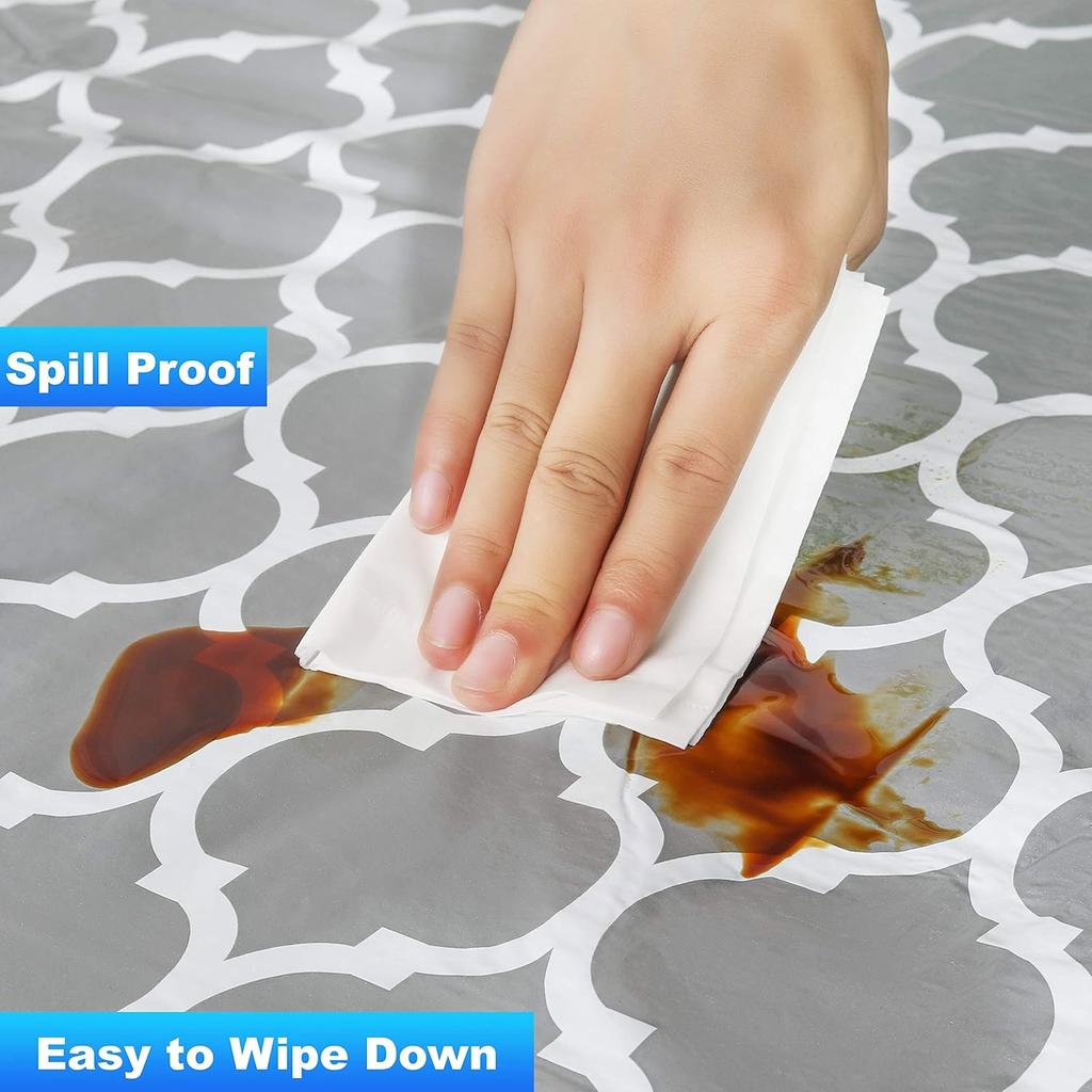 Picnic Tablecovers With Bench Covers Elastic Fitted Tablecloth 6 Ft 30X72 Inch Grey Moroccotables Tablecloths For Camping Indoor