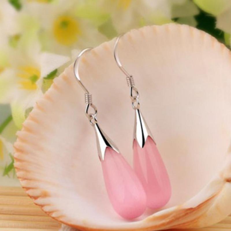 Fashion Opal Waterdrop Hook Earrings Flower Leaf Earring Jewelry for Women Gift