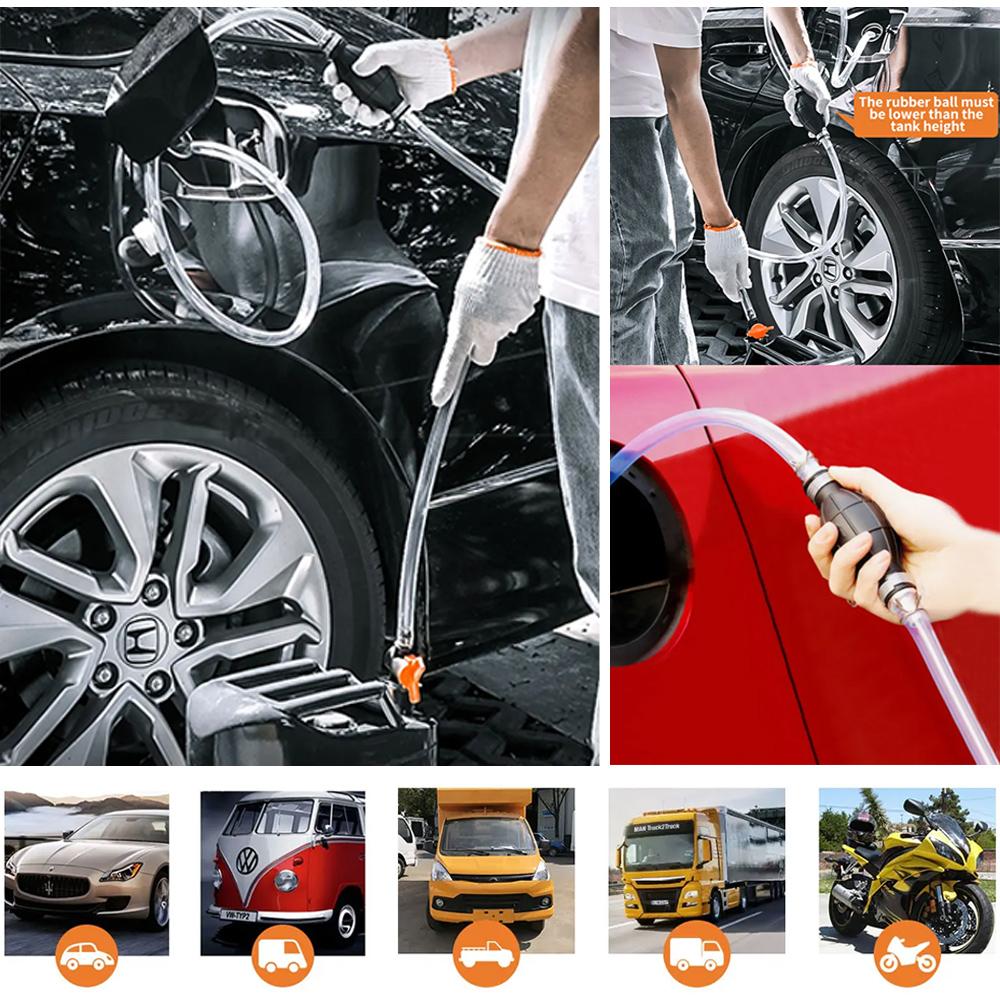 Car Accessories - 8/12mm Hand Fuel Pump Line Rubber Aluminum Hand Primer Bulb Diesel Oil Transfer Petrol for Car Boat Marine Outboard