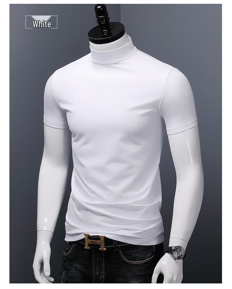 Herr Slim Fit Modal Höghals Merceriserad Bomulls T-shirt