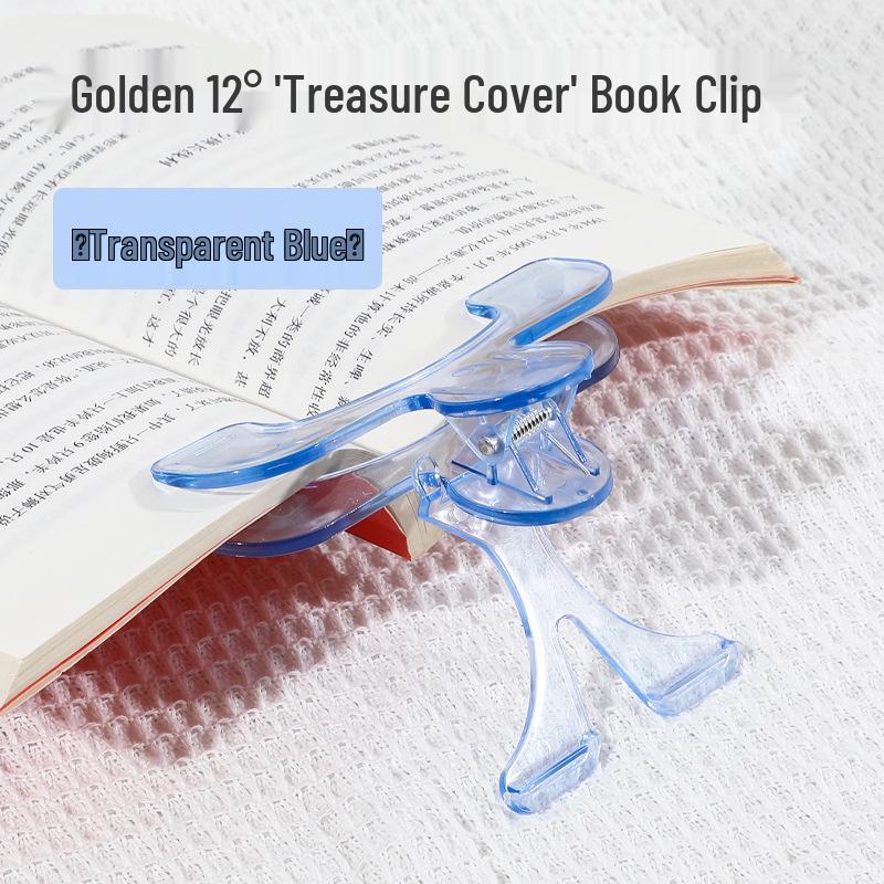 

Transparent Bookmark & Note Clip - Book Cover Holder, Student Anti-Page Turner, Document Organizer прозрачный/синий