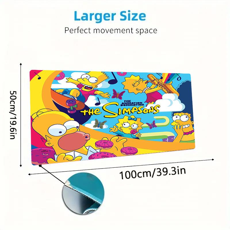 Simpsons Family Cartoon Color Mouse Pad Large Gaming Table Cushion Non-slip Laptop Tablet Big Mousepad XXL Mat Mini PC Playmat With Lock edge