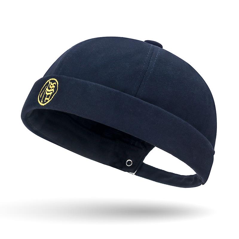 

Бескозырка-дыня: Ретро вышитая унисекс уличная шляпа Adjustable темно-синий