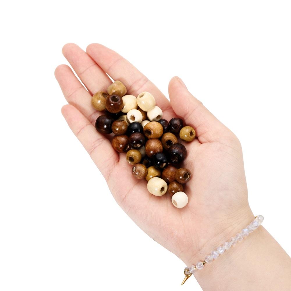 100pcs/lot 4-5mm Natural Wooden Amber Beads Round Loose Spacer Maple Beads For DIY Craft Bracelet Jewelry Making Accessories