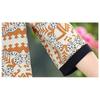 Women's New Spliced Pullover Round Neck Button Printed Fashionable Loose Centre Sleeve Shirt