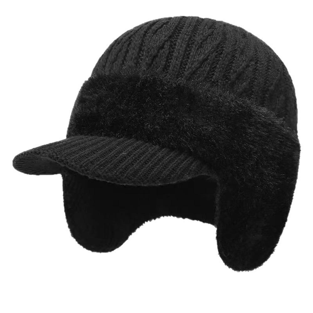 Thicken Thick Knitted Hat Knitted Outdoor Beanie Hat Ski Sports Hat Middle-aged And Elderly People