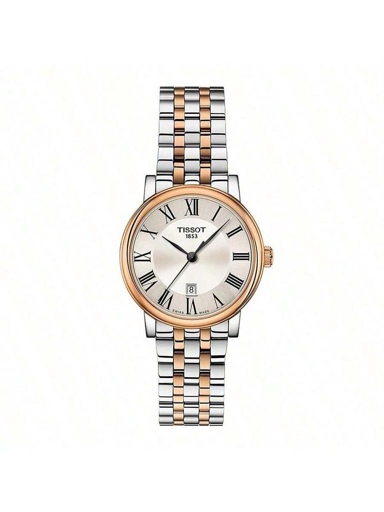 Tissot Carson Zhenme Quartz Watch, 50m Water-Resistant, Women's Swiss Watch, 30mm, Gray Dial, Stainless Steel Case & Bracelet T122.210.22.033.01