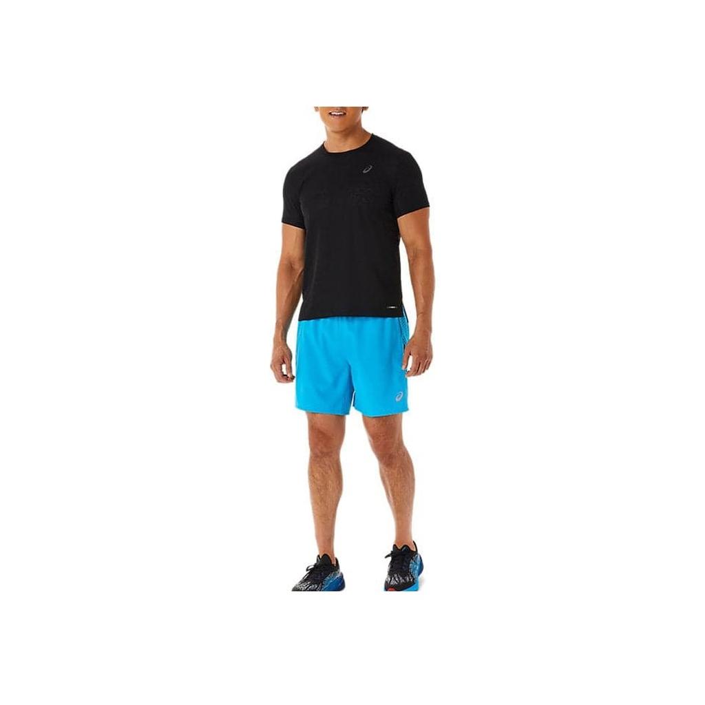 Asics Logo Print Polka Dot Lace-Up Mid-Waist Casual Shorts Men Bottoms Island-Blue Performance-Black 2011C835-403