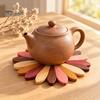 Folded Wood Table Mat Foldable Fairy Wooden Trivet, Heat-Resistant Protector, 2-in-1 Figurine & Flower Kitchen Countertop Protector Shape Hot Pot Pad,