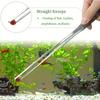 1pc Stainless Steel Aquarium Feeding Tongs, 10.6 Inch Curved Tweezers and Straight Forceps, Ideal for Fish Tank Landscaping, Worm Feeding, Reptiles