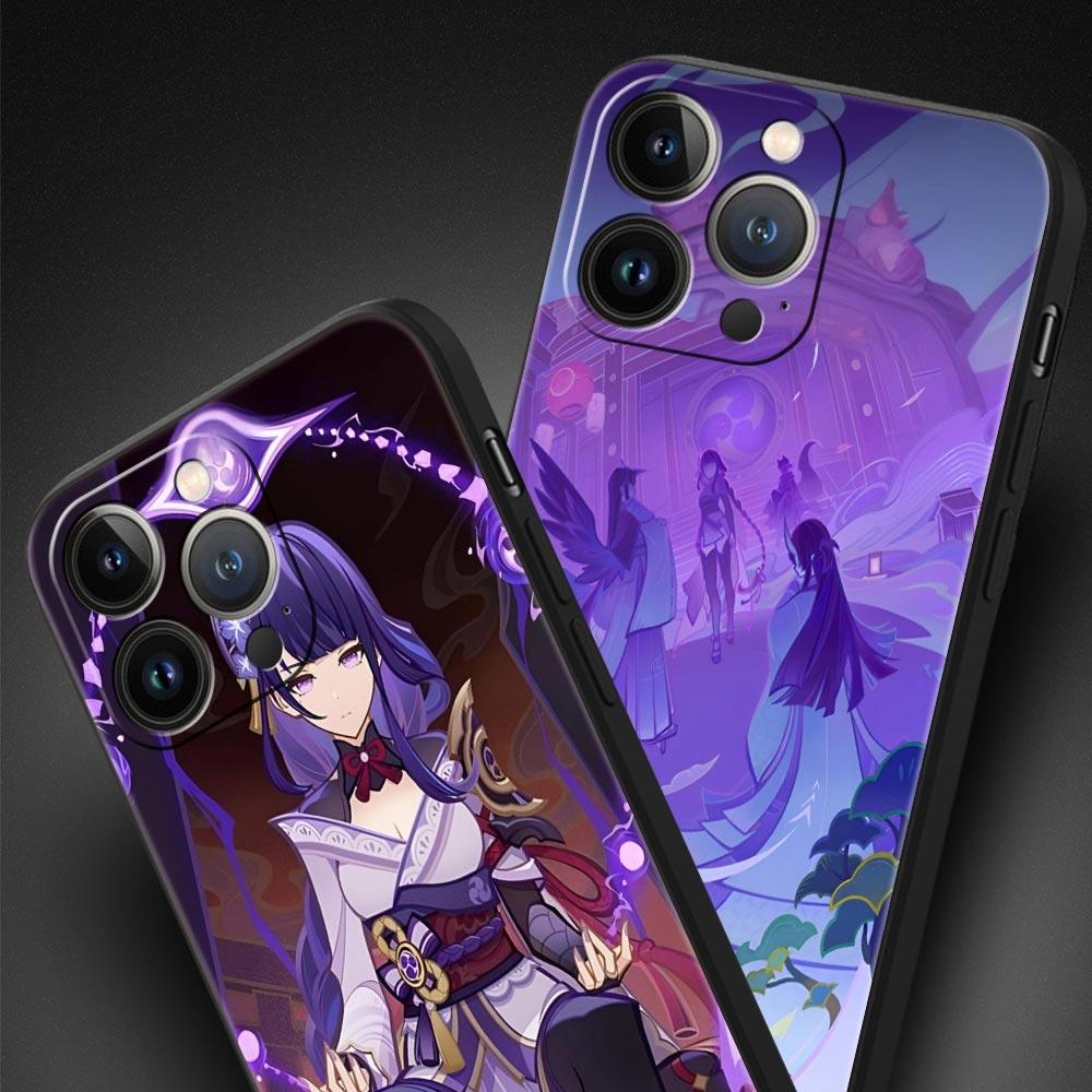 Handyhülle Für iPhone 17 16e 15 14 13 12 11 Pro Max SE 7 8 Plus Hülle iPhone 16 Weiche TPU Hülle Raiden Shogun Genshin Impact