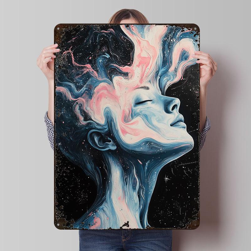Cosmic Woman Printed Poster Customized Wall Art Retro Vintage Metal Tin Signs for Home Bedroom Decoration Room Accessories House