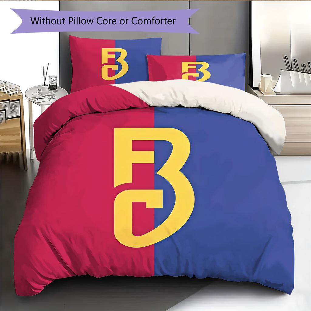 FC Basel 1893 Set cu cuvertură și fețe de pernă Decor Acasă Cadou de Ziua de Naștere (1 * husă de pilotă + 2 * fețe de pernă, fără miez)