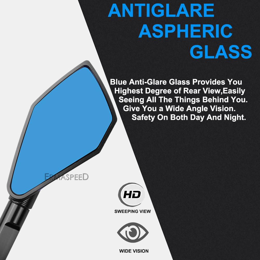 6/8/10mm Motorcycle Rearview Mirrors CNC Aluminum Handlebar Side Mirrors For Z900 Z800 Z750 Z1000 Chopper Motorcycle