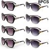 8PCS  Fashion Oversized Sunglasses  PC Female Big Frame Gradient Sun Glasses  Mujer