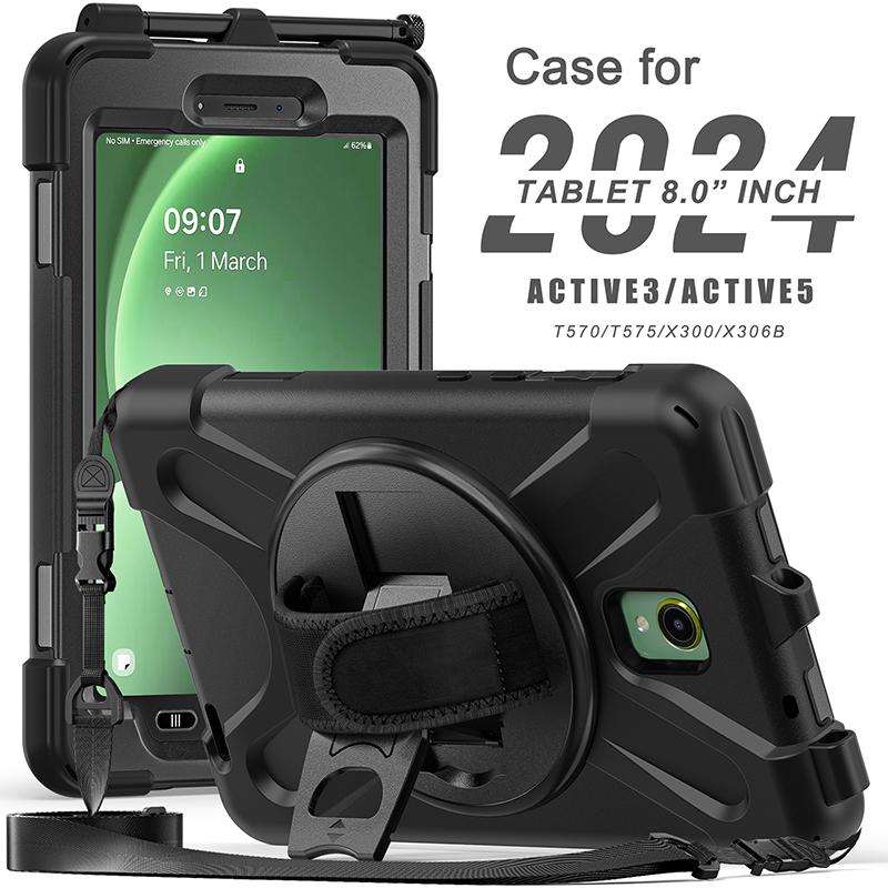 Case For Samsung Galaxy Tab Active 5 3 8 inch X306B X300 T575N T577 Tablet Case Stand 360 Rotation Protective Cover