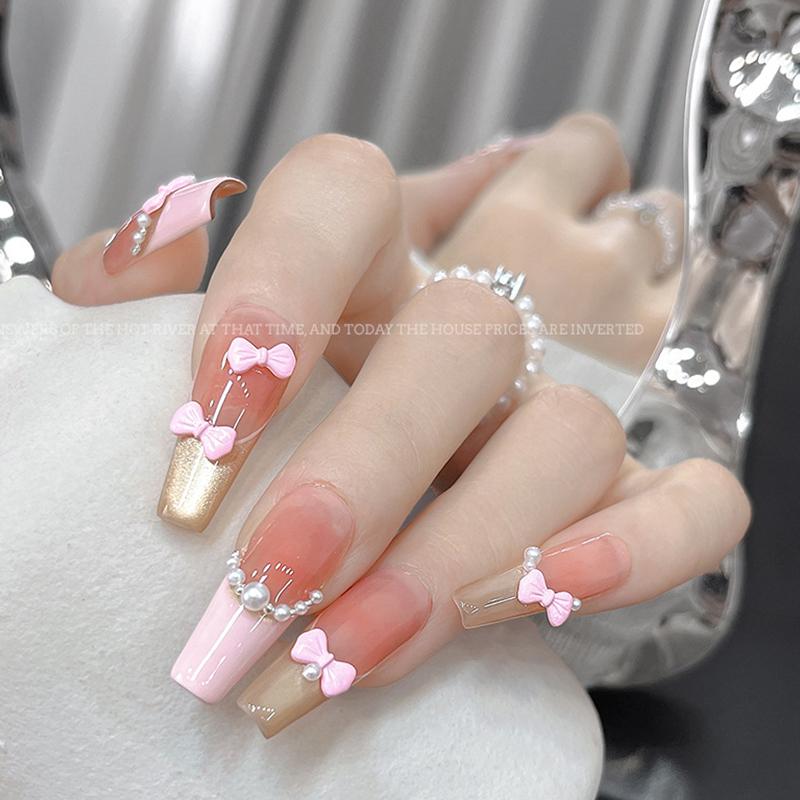 5 Stück 3D Schleifen Krawatte Nagelkunst Charms, Luxus 3D Legierung Schleifen Strasssteine, Nageldekoration Zubehör