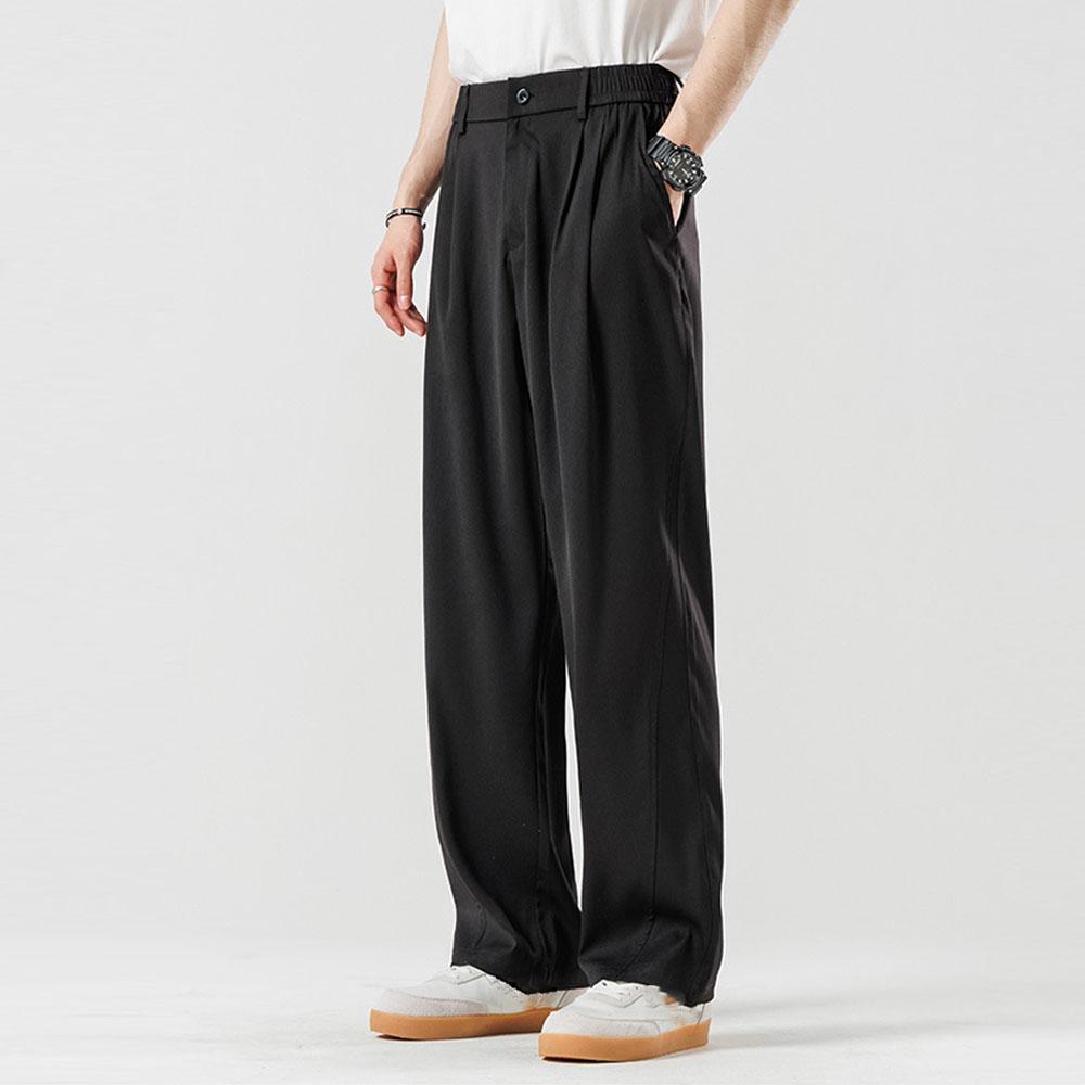 Herren Braune Anzüge Hosen Blazer Gerade Hosen Sommerkleidung Hosen Lässige Eisseidenhosen