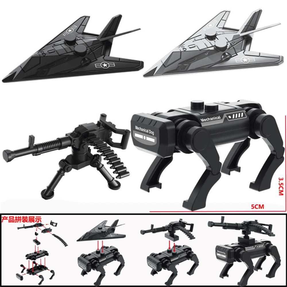 Modern Military World War UAV Machine Dog Weapon Accessories Army War Soldier MOC Model Building Block Bricks Toys For Kids