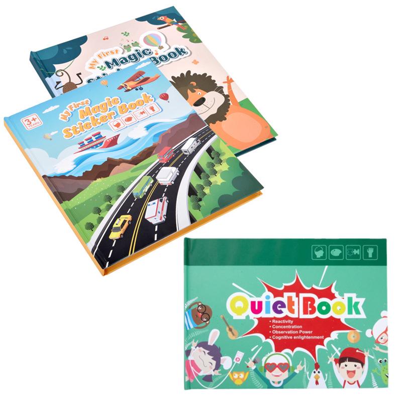 Montessori Baby Ruhiges Buch: Frühe Bildung & Kognitives Sticker-Puzzle