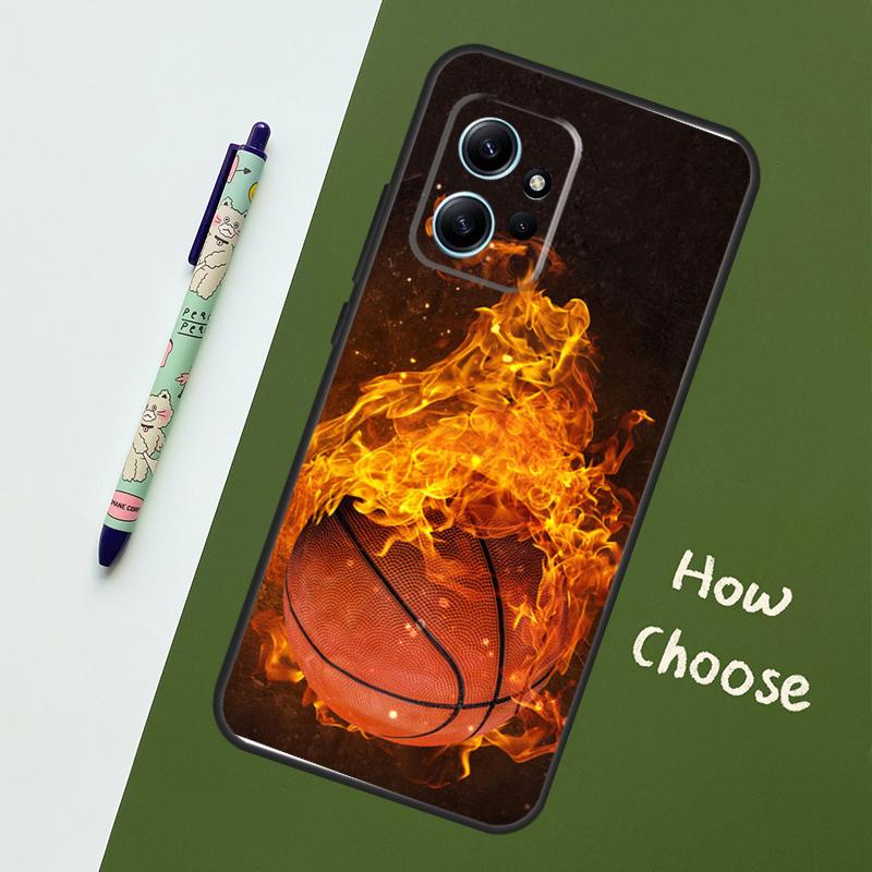 Basketball On Fire Case For Xiaomi Redmi Note 14 10 11 12 13 15 Pro Plus Cover For Redmi 15 15C 14C 12C 10C 13C