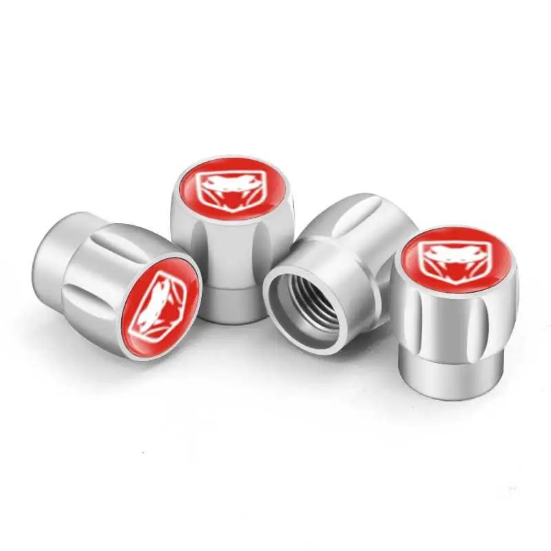 4 Stück Legierung Auto Rad Reifen Ventilschaftkappen Abdeckung für Dodge DURANGO AVENGER CALIBER CARAVAN Challenger CHARGER RAM SRT SXT Viper PP2