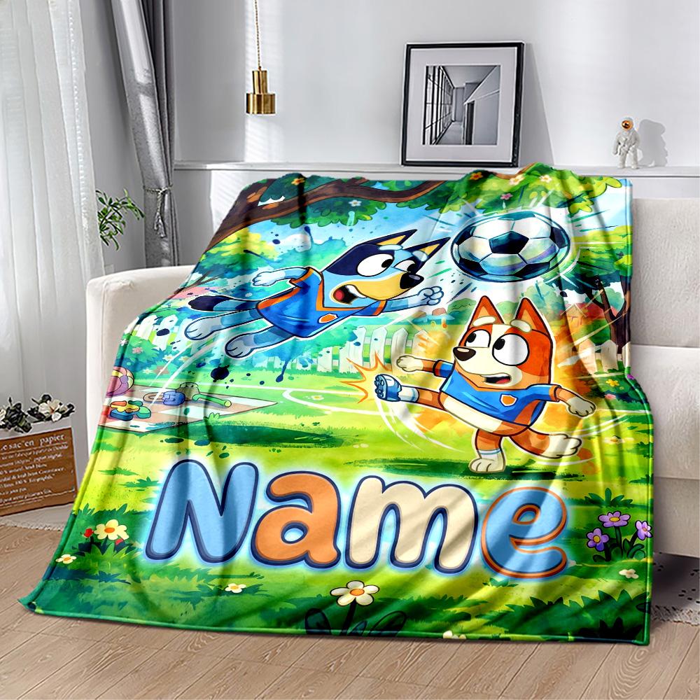 Winter Soccer Fun Customize Text Blanket Gift Personalized Blanket Durable Comfort Suitable for Picnics Couch Bed Seaside Four Seasons Universal