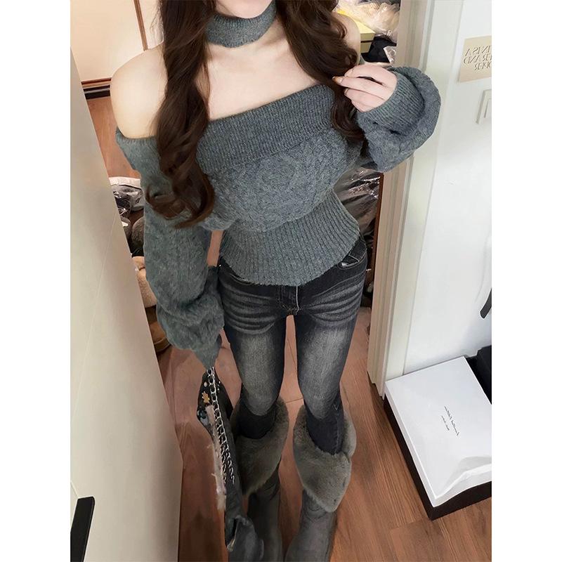 

Women s High-Waist Retro Black Skinny Jeans for Winter Extra Large чорний
