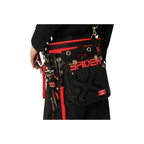 SK11 SPIDER Large Tobi Waist Pouch, Slim, Large, with Stretch Interior Pocket, Collapsible Design, 250mm W x 320mm H x 110mm D (SPD-JY04-A)