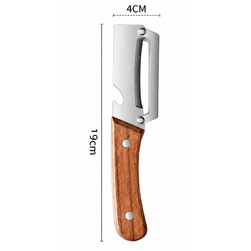 Multifunction Vegetable Fruit Peeler Stainless Steel Kitchen Slicing for Bottle Opener Fruit Peeler with Wood/Steel Handle7