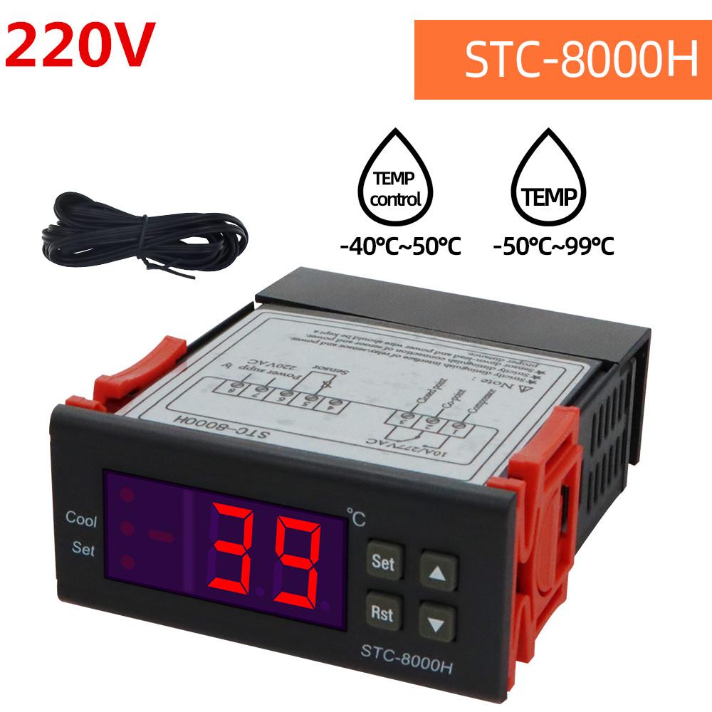 STC-8000H AC 220V DC 12V Temperature Controller Thermostat Thermoregulator Incubator Relay with Heating and Cooling