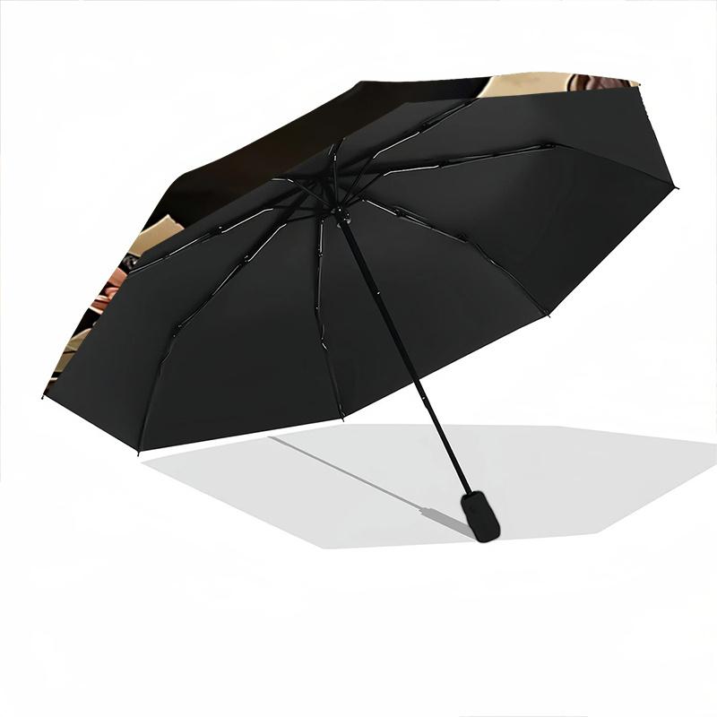 1pc Elegant Raven with Flowers Automatic Opening Folding Umbrella, Outdoor, Perfect Gift for Fans, Travelers, Everyday Use.R032