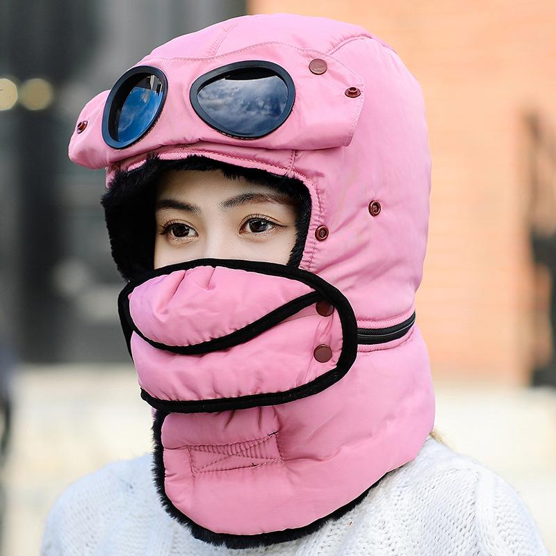 

Lei Feng Winter Hat: Thick, Warm, Windproof & Coldproof for Outdoor Riding One Size розовый